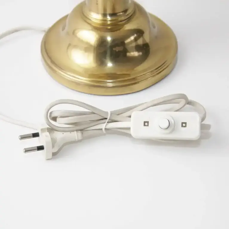 Tischleuchte Tischlampe Tiffany Messing 70er Vintage Retro