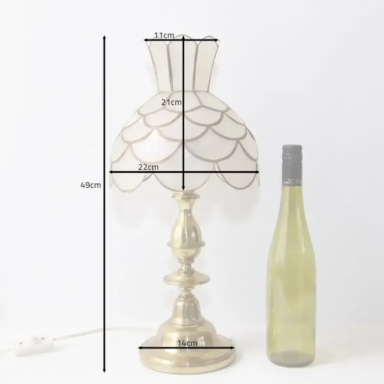 Tischleuchte Tischlampe Tiffany Messing 70er Vintage Retro