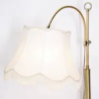 Stehlampe Messing Gold Beige Fransen 80er J Vintage