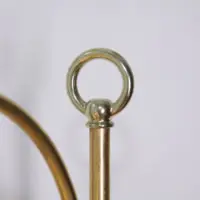 Stehlampe Messing Gold Beige Fransen 80er J Vintage