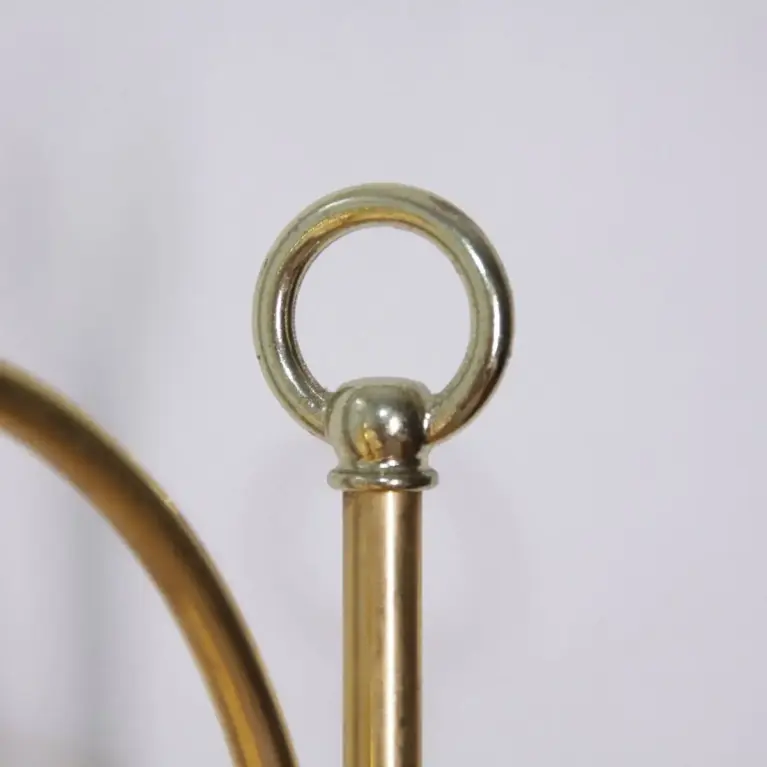 Stehlampe Messing Gold Beige Fransen 80er J Vintage