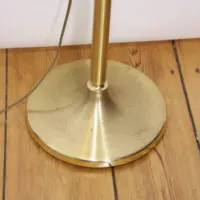 Stehlampe Messing Gold Beige Fransen 80er J Vintage