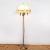 Stehlampe Messing Antik-Gold Beige 160cm 70er Jahre Retro Vintage