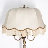 Stehlampe Messing Antik-Gold Beige 160cm 70er Jahre Retro Vintage
