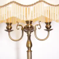 Stehlampe Messing Antik-Gold Beige 160cm 70er Jahre Retro Vintage