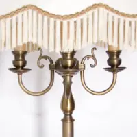 Stehlampe Messing Antik-Gold Beige 160cm 70er Jahre Retro Vintage