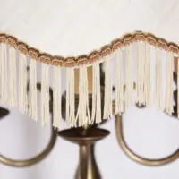 Stehlampe Messing Antik-Gold Beige 160cm 70er Jahre Retro Vintage