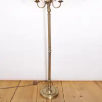 Stehlampe Messing Antik-Gold Beige 160cm 70er Jahre Retro Vintage