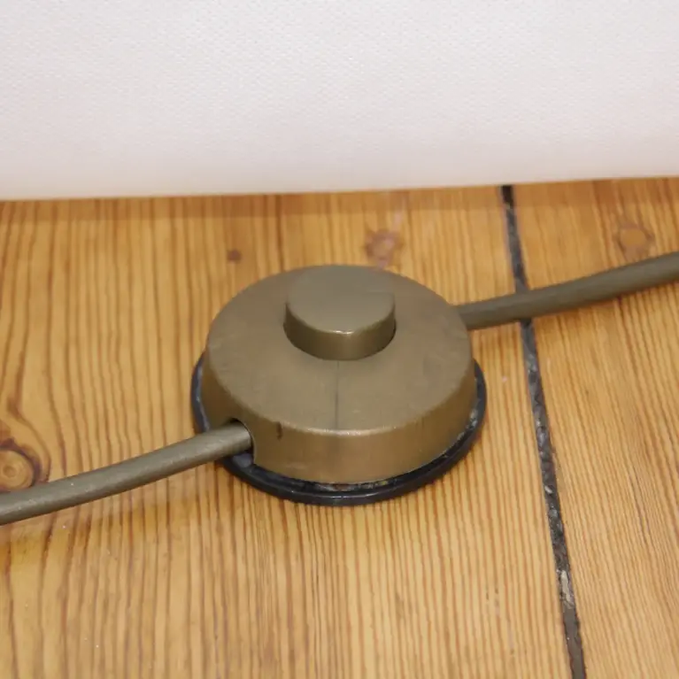 Stehlampe Messing Antik-Gold Beige 160cm 70er Jahre Retro Vintage