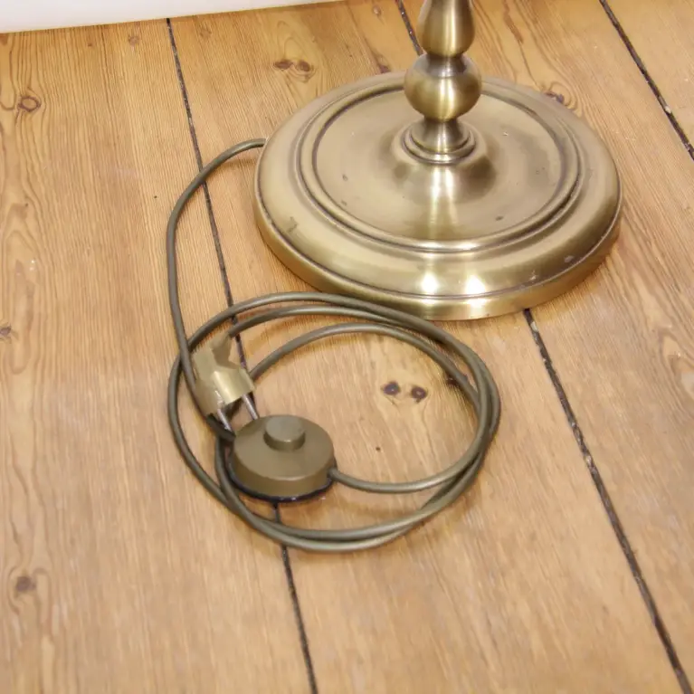 Stehlampe Messing Antik-Gold Beige 160cm 70er Jahre Retro Vintage