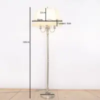 Stehlampe Messing Antik-Gold Beige 160cm 70er Jahre Retro Vintage