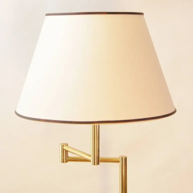 Stehlampe Messing Gold Beige 138cm 80er J Vintage