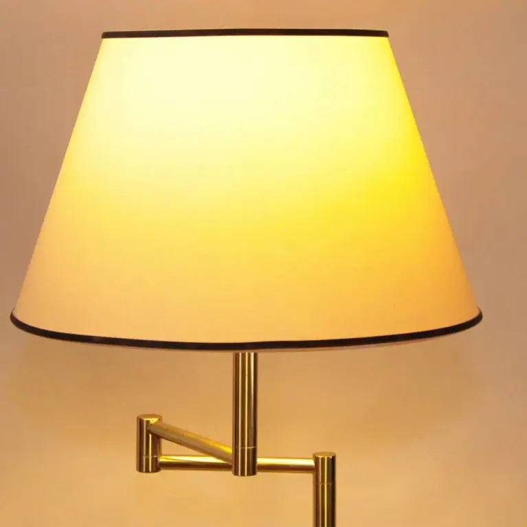 Stehlampe Messing Gold Beige 138cm 80er J Vintage