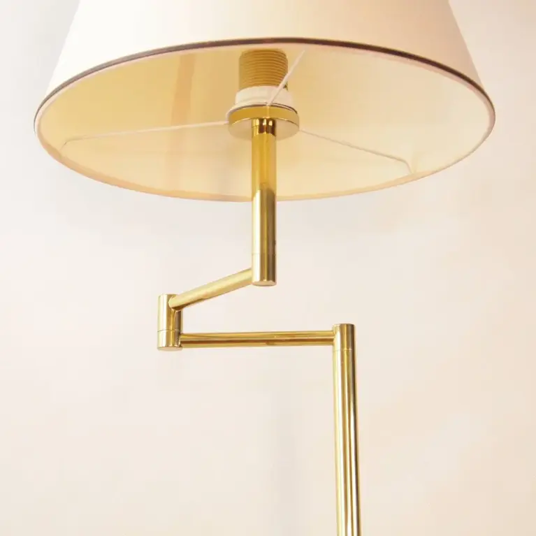 Stehlampe Messing Gold Beige 138cm 80er J Vintage