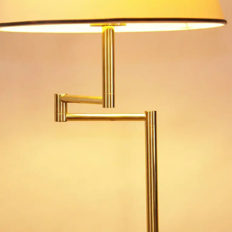 Stehlampe Messing Gold Beige 138cm 80er J Vintage