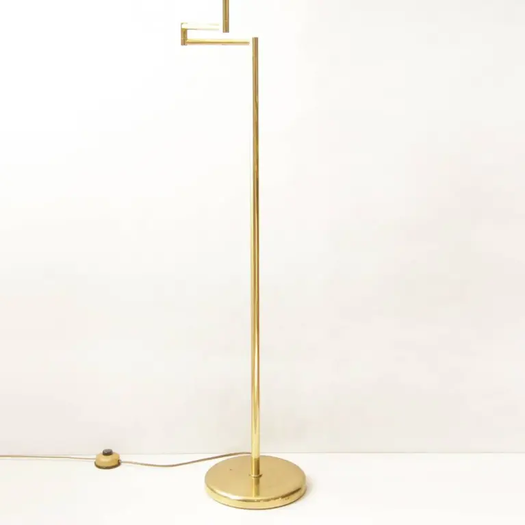 Stehlampe Messing Gold Beige 138cm 80er J Vintage