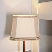 Stehlampe Holz Messing Beige Braun 145cm 70er J Retro Vintage