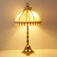Tischlampe Messing Massiv Fransen 76cm 1970er Jahre Vintage