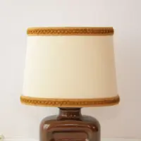 Tischleuchte Tischlampe Keramik Braun Beige 36cm 70er Jahre