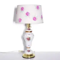 Tischlampe Porzellan Handbemalt 1980er Jahre Vintage