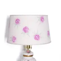 Tischlampe Porzellan Handbemalt 1980er Jahre Vintage