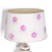 Tischlampe Porzellan Handbemalt 1980er Jahre Vintage