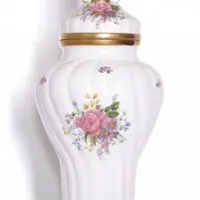 Tischlampe Porzellan Handbemalt 1980er Jahre Vintage