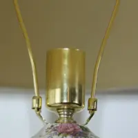 Tischlampe Porzellan Handbemalt 1980er Jahre Vintage