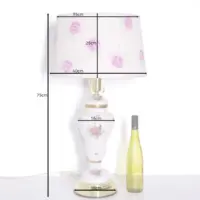 Tischlampe Porzellan Handbemalt 1980er Jahre Vintage