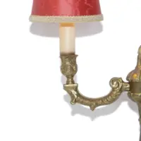Tischlampe Zweiflammig Messing Massiv Antik-Gold 70er J Retro