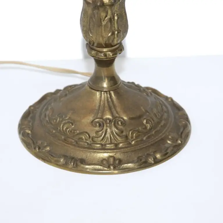 Tischlampe Zweiflammig Messing Massiv Antik-Gold 70er J Retro