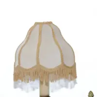 Tischlampe Zweiflammig Messing Massiv Fransen 70er J Retro