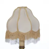 Tischlampe Zweiflammig Messing Massiv Fransen 70er J Retro