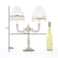 Tischlampe Zweiflammig Messing Massiv Fransen 70er J Retro