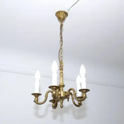 Kronleuchter Deckenlampe Messing Massiv 70er J Vintage Retro