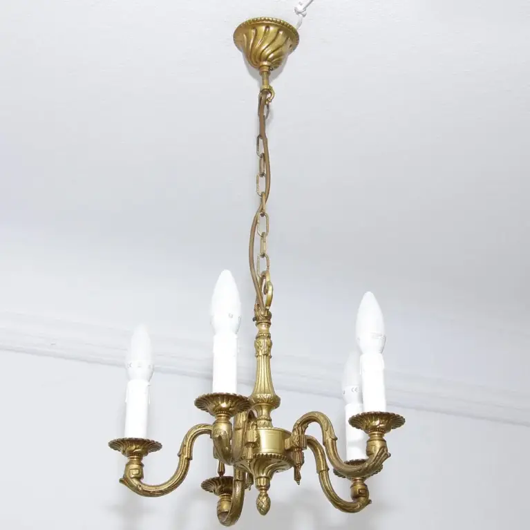 Kronleuchter Deckenlampe Messing Massiv 70er J Vintage Retro
