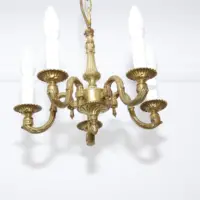 Kronleuchter Deckenlampe Messing Massiv 70er J Vintage Retro
