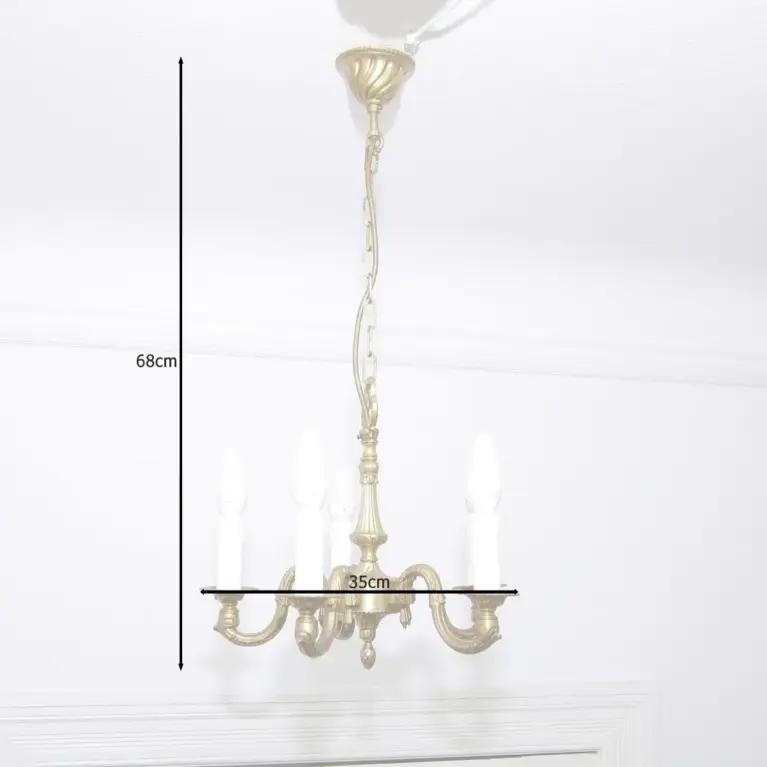 Kronleuchter Deckenlampe Messing Massiv 70er J Vintage Retro