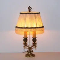 Tischlampe Messing Massiv Fransen 1970er J Vintage