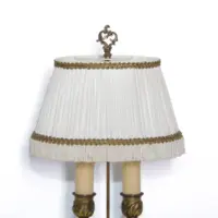 Tischlampe Messing Massiv Fransen 1970er J Vintage