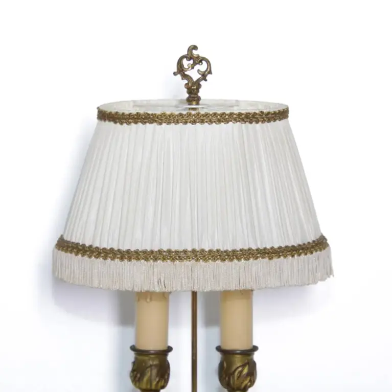 Tischlampe Messing Massiv Fransen 1970er J Vintage