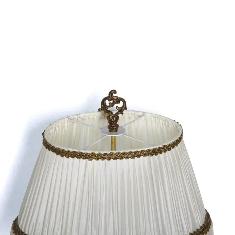 Tischlampe Messing Massiv Fransen 1970er J Vintage