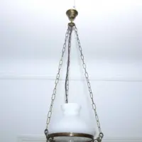 Deckenlampe Hängelampe Petroleum Glasschirm 54-64cm Vintage