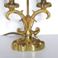 Tischlampe Messing Massiv Fransen 1970er J Vintage