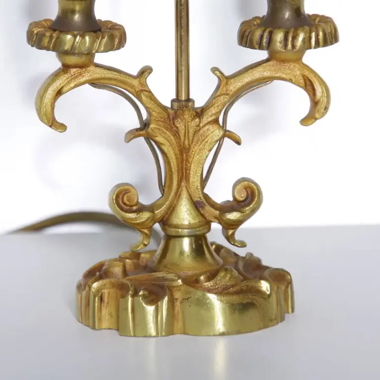 Tischlampe Messing Massiv Fransen 1970er J Vintage