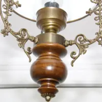 Deckenlampe Hängelampe Petroleum Glasschirm 54-64cm Vintage