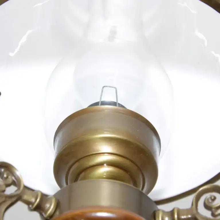 Deckenlampe Hängelampe Petroleum Glasschirm 54-64cm Vintage