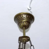 Deckenlampe Hängelampe Petroleum Glasschirm 54-64cm Vintage