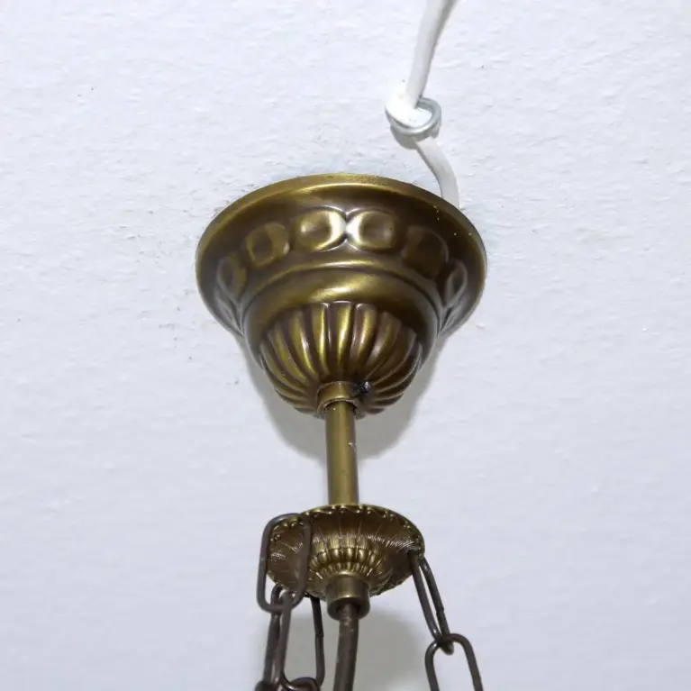 Deckenlampe Hängelampe Petroleum Glasschirm 54-64cm Vintage