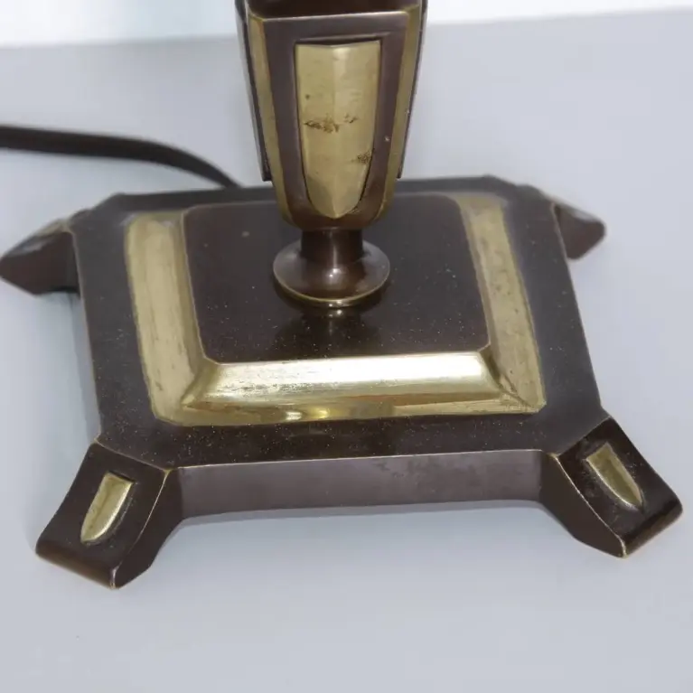 Petroleumlampe Glasschirm Opalglas Messing 1970er J Vintage